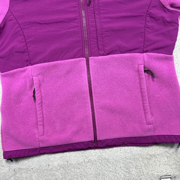 The North Face Denali Jacket Wmns XL Pink Purple Hooded Fleece Polartec Recycled - Picture 5 of 15